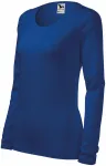 Camiseta ajustada de mujer con mangas largas., azul real
