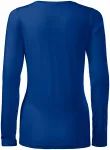 Camiseta ajustada de mujer con mangas largas., azul real