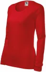 Camiseta ajustada de mujer con mangas largas., rojo