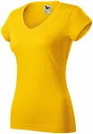Camiseta ajustada para mujer con escote en V, amarillo