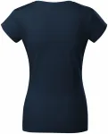 Camiseta ajustada para mujer con escote en V, azul oscuro