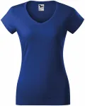 Camiseta ajustada para mujer con escote en V, azul real Camiseta ajustada para mujer con escote en V, azul real