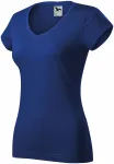 Camiseta ajustada para mujer con escote en V, azul real Camiseta ajustada para mujer con escote en V, azul real