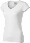 Camiseta ajustada para mujer con escote en V, blanco
