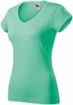 Camiseta ajustada para mujer con escote en V, menta