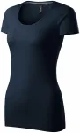 Camiseta de mujer con costuras decorativas, ombre azul