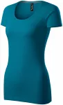 Camiseta de mujer con costuras decorativas, petrol blue