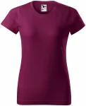 Camiseta simple para mujer, fucsia