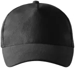 Gorra de algodón de 5 paneles, negro