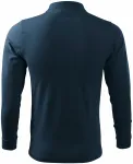 Polo de manga larga para hombre, azul oscuro