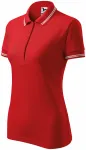 Polo de mujer en contraste, rojo Polo de mujer en contraste, rojo