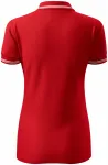 Polo de mujer en contraste, rojo Polo de mujer en contraste, rojo