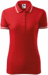 Polo de mujer en contraste, rojo Polo de mujer en contraste, rojo