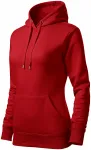 Sudadera de mujer con capucha sin cremallera, rojo