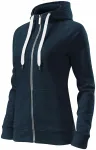 Sudadera de mujer en contraste con capucha, azul oscuro