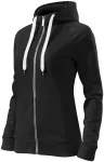 Sudadera de mujer en contraste con capucha, negro