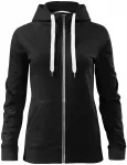 Sudadera de mujer en contraste con capucha, negro